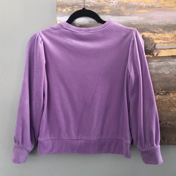 Gap Kids Purple Velour Top and Logo Sweatshirt - Picture 7 of 10
